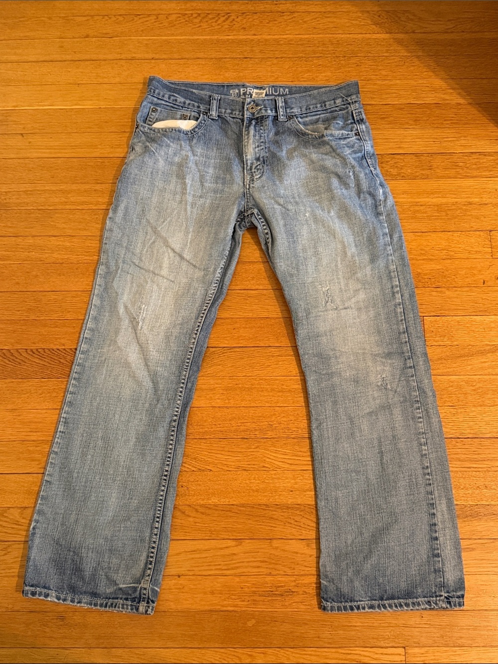 Light wash jeans, premium slim boot route 66, 34x32